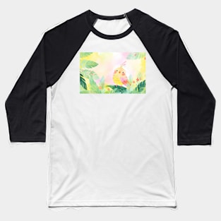 Whimsical and Cute Watercolor Bird Baseball T-Shirt